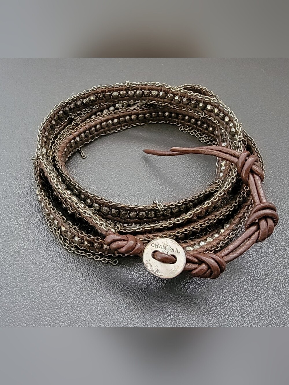 Brown Multi-Strand Beaded Wrap Bracelet - Picture 3 of 4